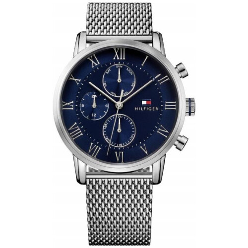 Tommy Hilfiger Tommy Hilfiger 1791398 Multifunktionsklocka i stål och silver, herrmodell