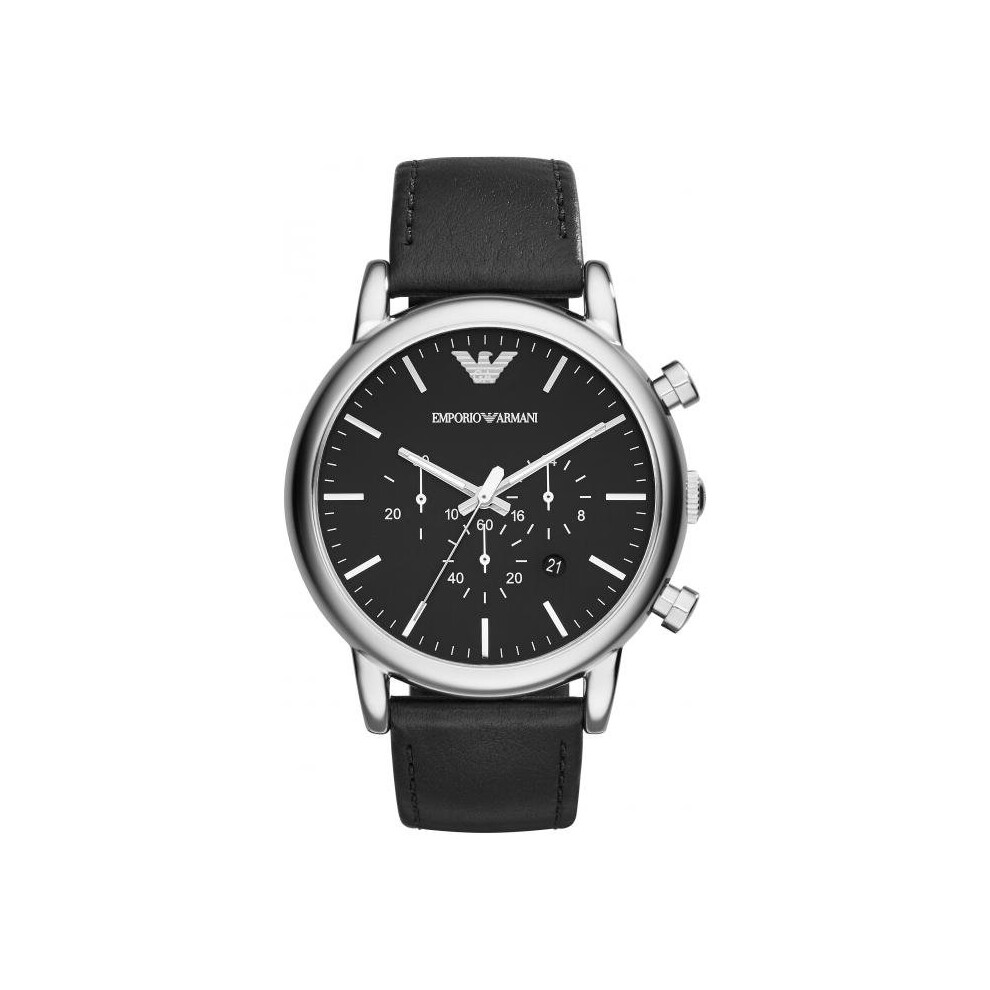 Emporio Armani AR1828 Watch Black Leather Man