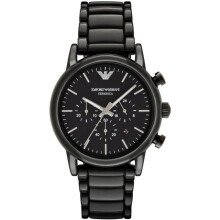 Emporio Armani AR1507 Men's Black Ceramic Quartz Chronograph Watch, 43mm, 50m Water Resistant