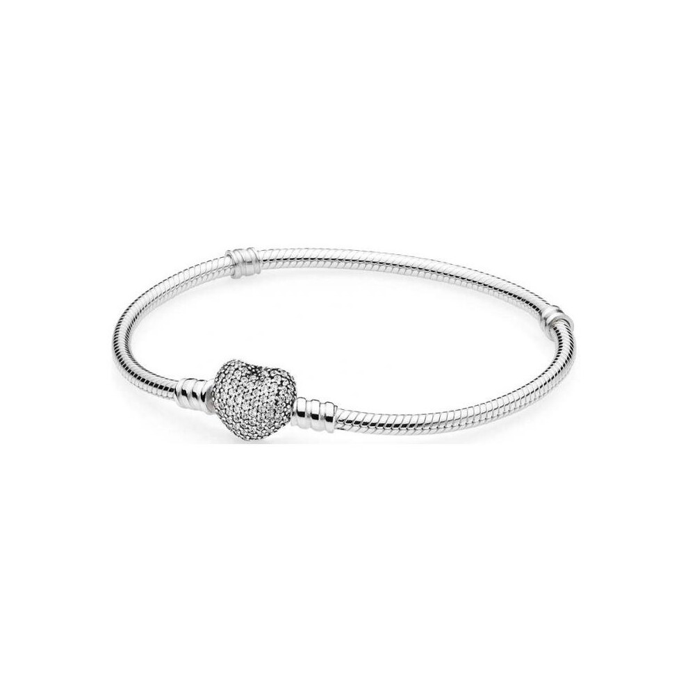 Pandora Bracelet 590727CZ Moments Bracelet Silver HeartPava