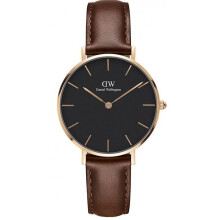 Daniel Wellington DW00100169 Watch Brown Leather Steel Rose Gold Woman