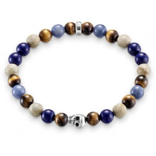 Thomas Sabo bracelet A1532-926-7 Skull Bracelet Silver Blue Man Brown