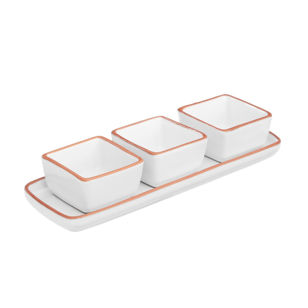 Premier Housewares Calisto Serving Dish Set, Ceramic - White