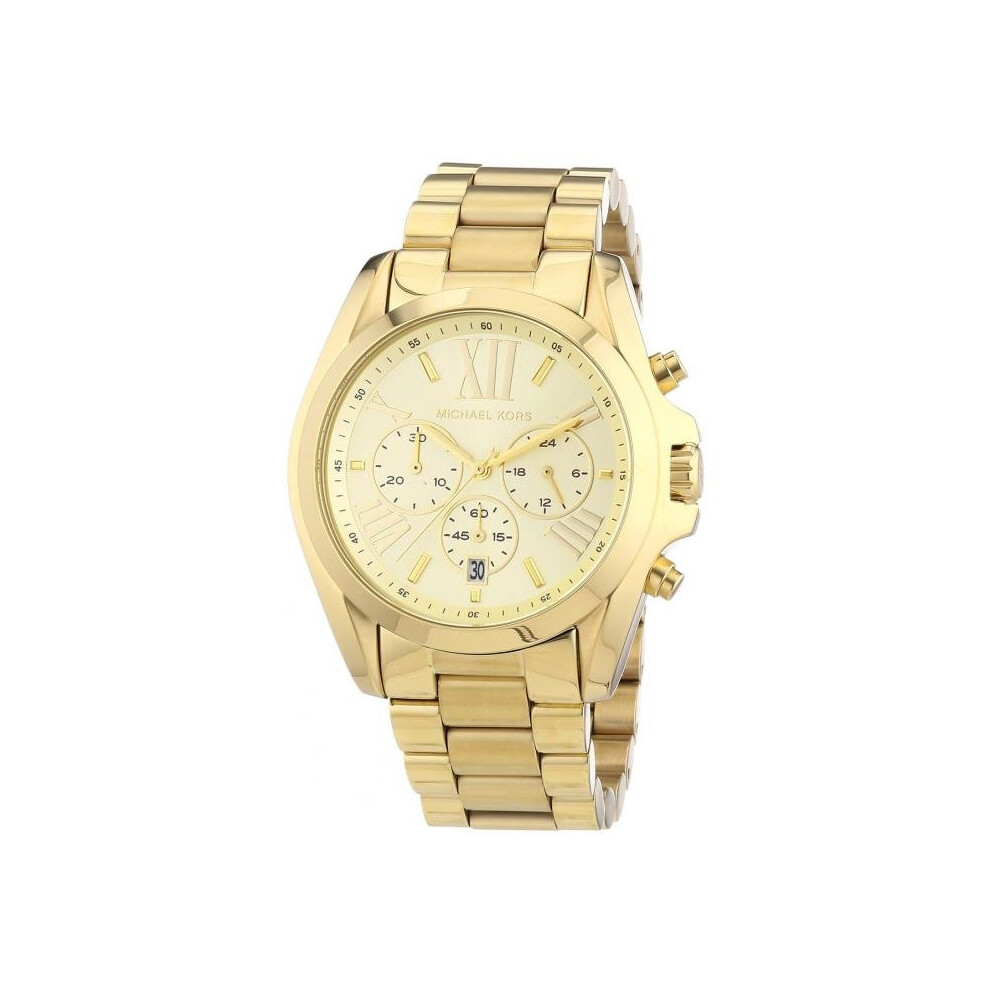 MK5605 Michael Kors Bradshaw Quartz Chronograph Date Women's Watch, Gold, 38mm Face, 100m Water Resistant