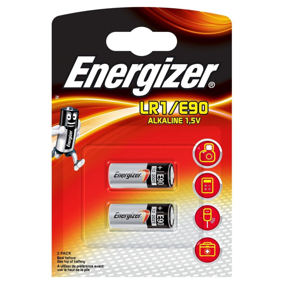 2 x Energizer LR1 1.5V Alkaline Battery E90 MN9100 N AM5 910A