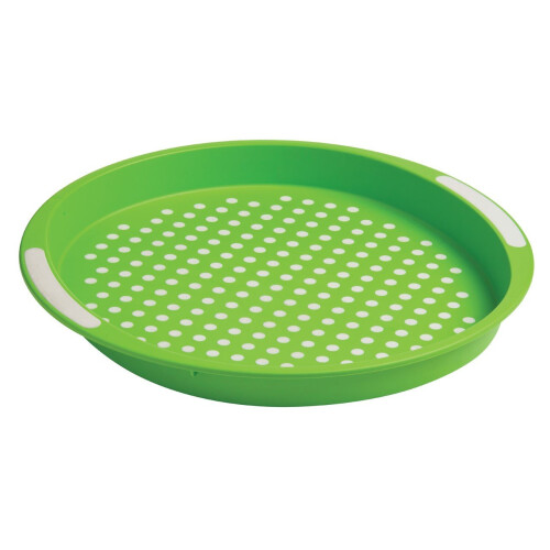 Premier Housewares Anti-Slip Round Serving Tray, Green