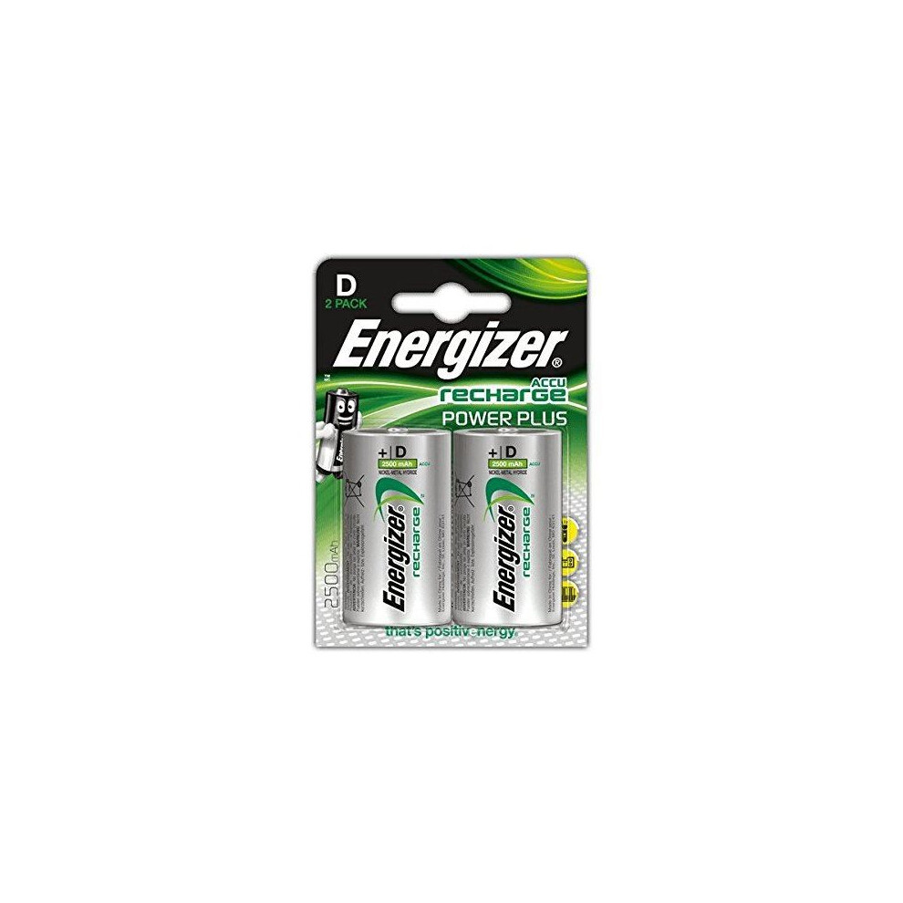 2 x Energizer ACCU Rechargeable D Cell NiMh Batteries (2500mAh)
