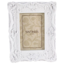 Sixtrees Chelsea 4 x 6 Photo Frame | White Shabby Chic Photo Frame