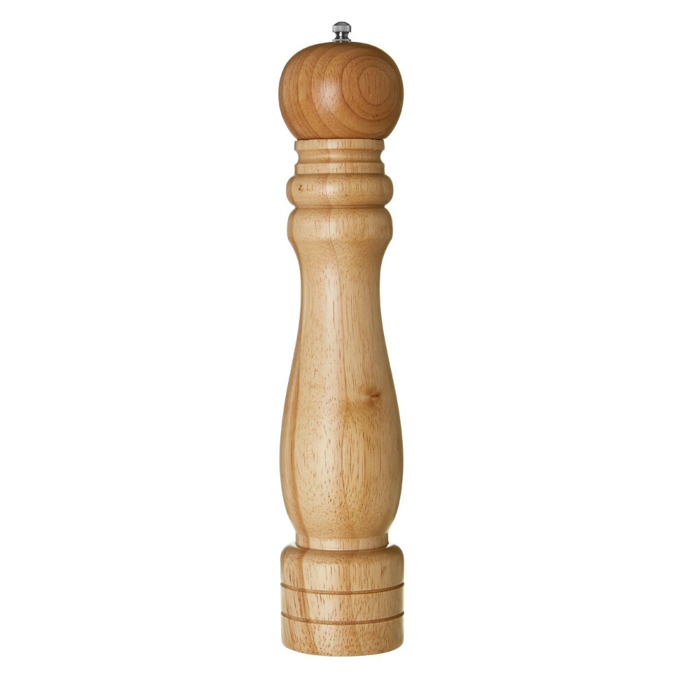 Rubber Wood Pepper Mill, 14 inch - Natural