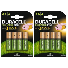 8-Pack Duracell 1300mAh AA Rechargeable Batteries - High-Performance, Long-Lasting Power for Everyday Devices (Up to 6 Months Charge Retention)