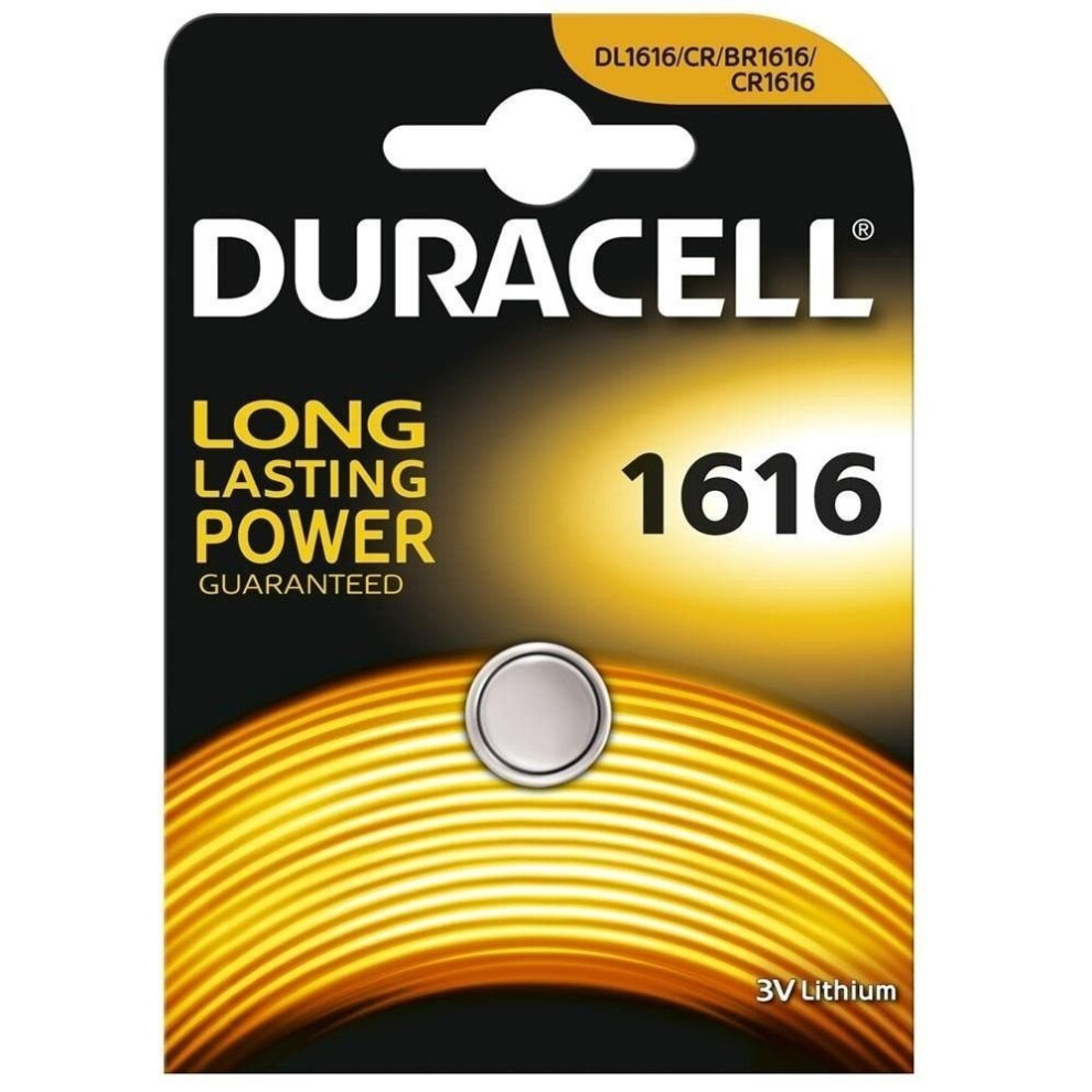 1 x Duracell CR1616 3V Lithium Coin Cell Battery DL1616 1616 BR1616 ECR1616