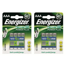 8x Energizer AAA Rechargeable Power Plus NiMH 700mAh (LR03/HR03) - Pre-charged, Long Shelf Life, Thousands of Recharges