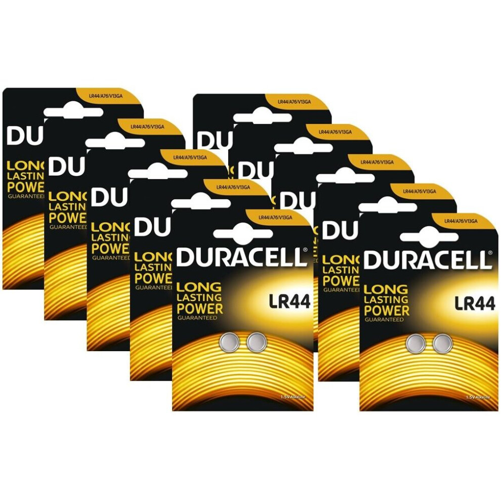 20 x Duracell LR44 1.5V Alkaline Button cell Batteries LR44 A76 AG13 357 SR44