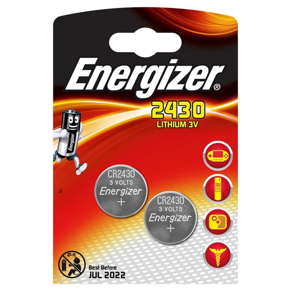 2 x Energizer CR2430 3V Lithium Coin Cell Battery 2430 DL2430 K2430L ECR2430