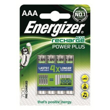 4 x Energizer AAA Rechargeable Power Plus Batteries mAh NiMH 700mAh LR03 HR03