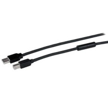 STARTECH.COM Actieve USB-kabel A naar B - USB A-B printerkabel - M/M - 1x USB A Mannelijk, 1x USB B Mannelijk - 15 m - Zwart
