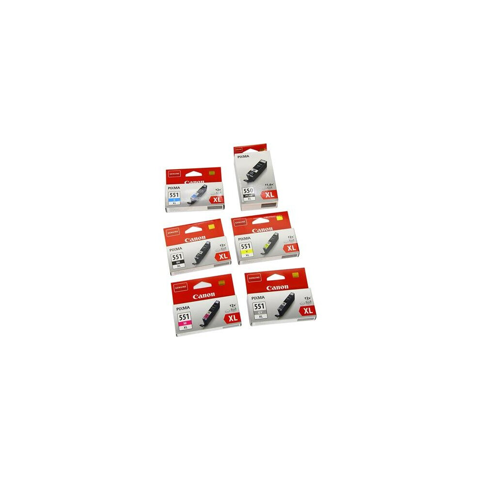 Canon High Yield Pgi-550Xl,Cli-551Xl Ink Cartridges (Pack Of 6)
