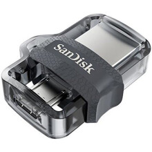 SANDISK ULTRA DUAL DRIVE M3.0 256 Gt USB-muistitikku - kaksoisliitäntä - harmaa