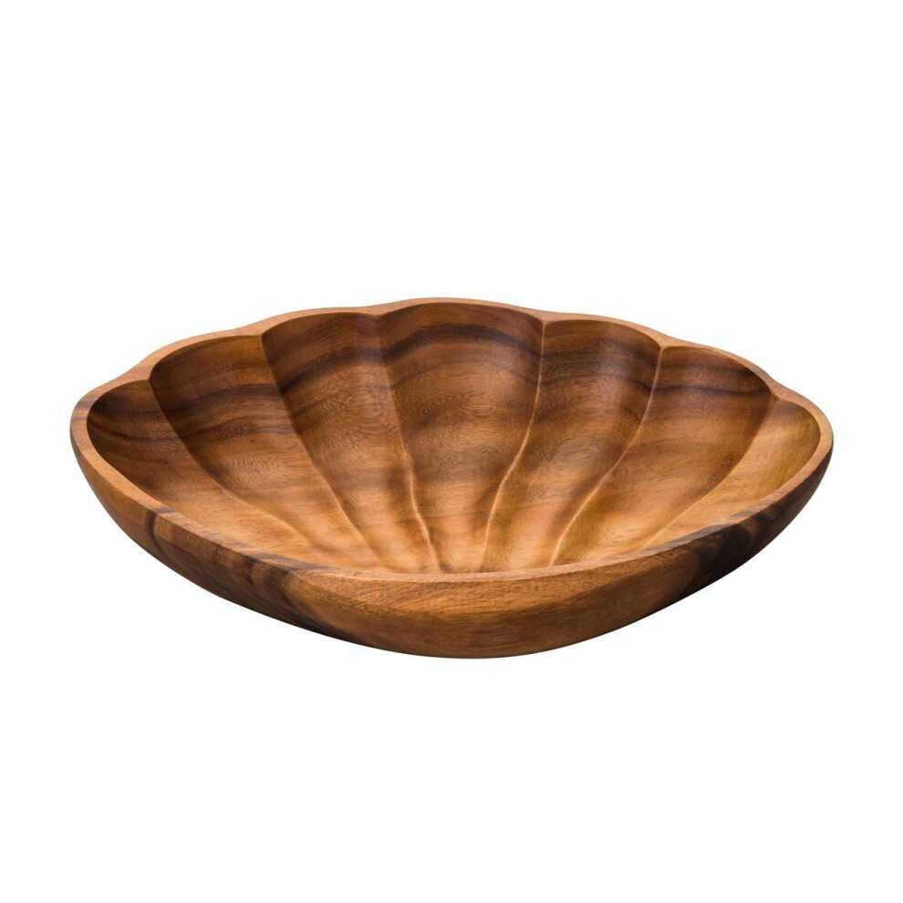 Acacia Wood Clam Shell Shape Socorro Serving Dish