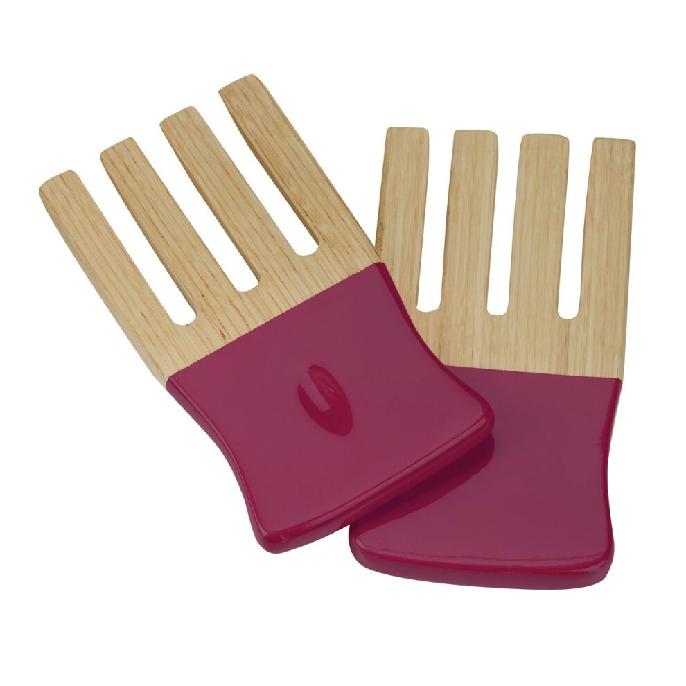 Premier Housewares Kyoto Spun Bamboo Salad Forks - Raspberry