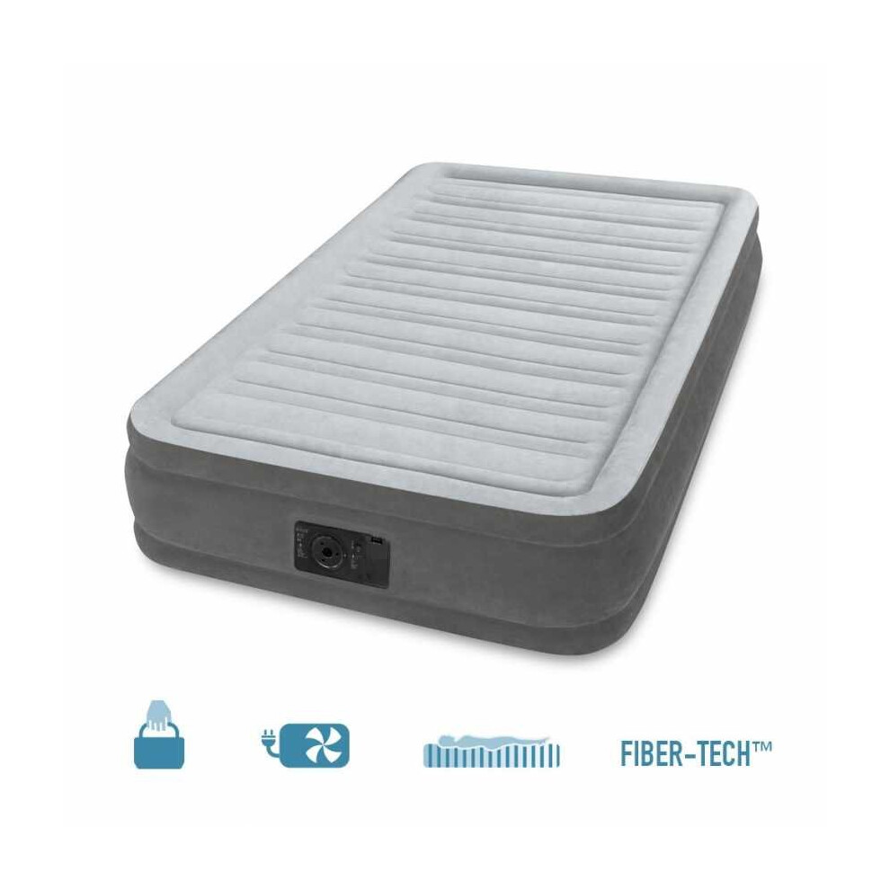 Intex 67766 Inflatable Single Mattress with Integrated Pump