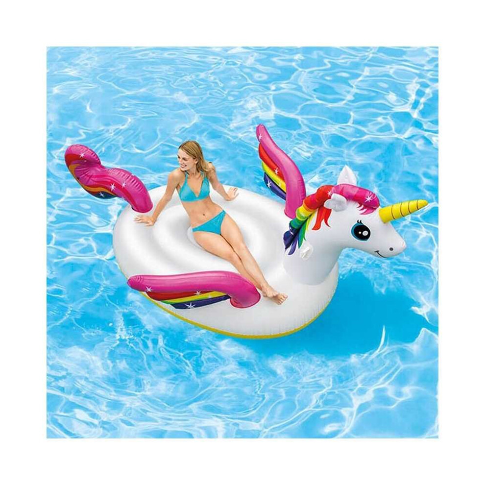 Intex 57281 Mega Unicorn Island Inflatable Ride On for the Pool or Beach