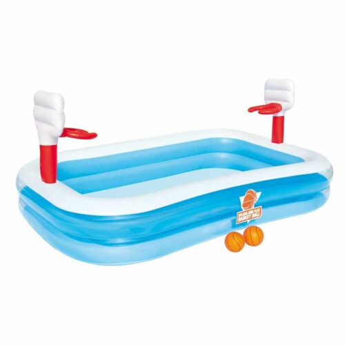 Bestway 2.5m x 1.68m Paddling Pool with Basketball Hoops & Balls
