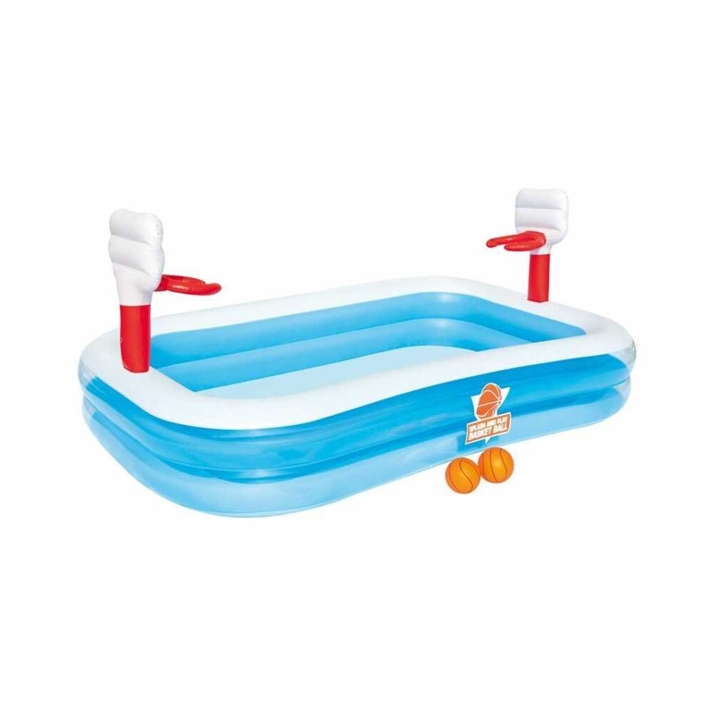 Bestway 2.5m x 1.68m Paddling Pool with Basketball Hoops & Balls