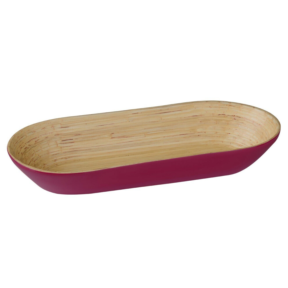 Premier Housewares Kyoto Spun Bamboo Oblong Bowl, Raspberry
