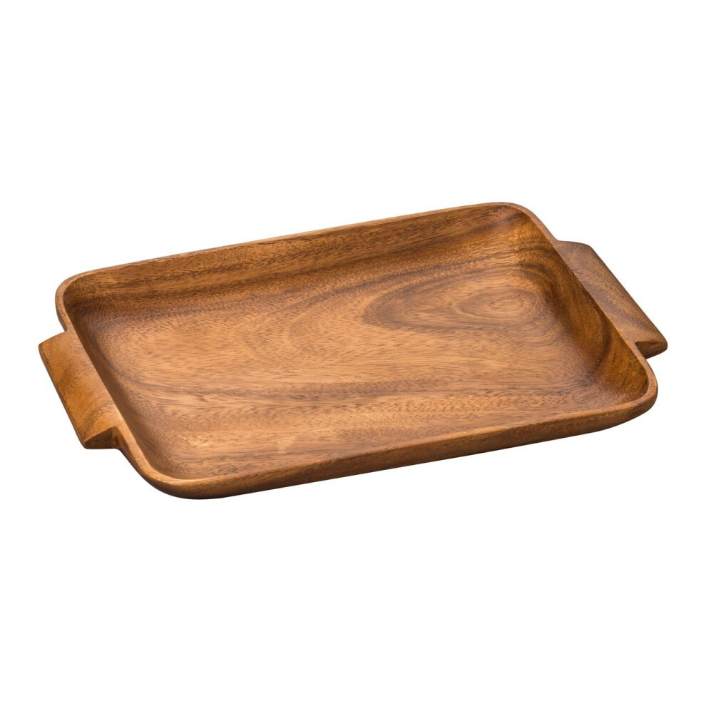 Acacia Wood Socorro Serving Tray with Handles