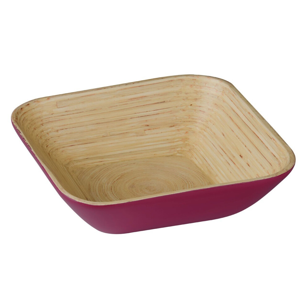 Premier Housewares Kyoto Spun Bamboo Salad Bowl, Raspberry