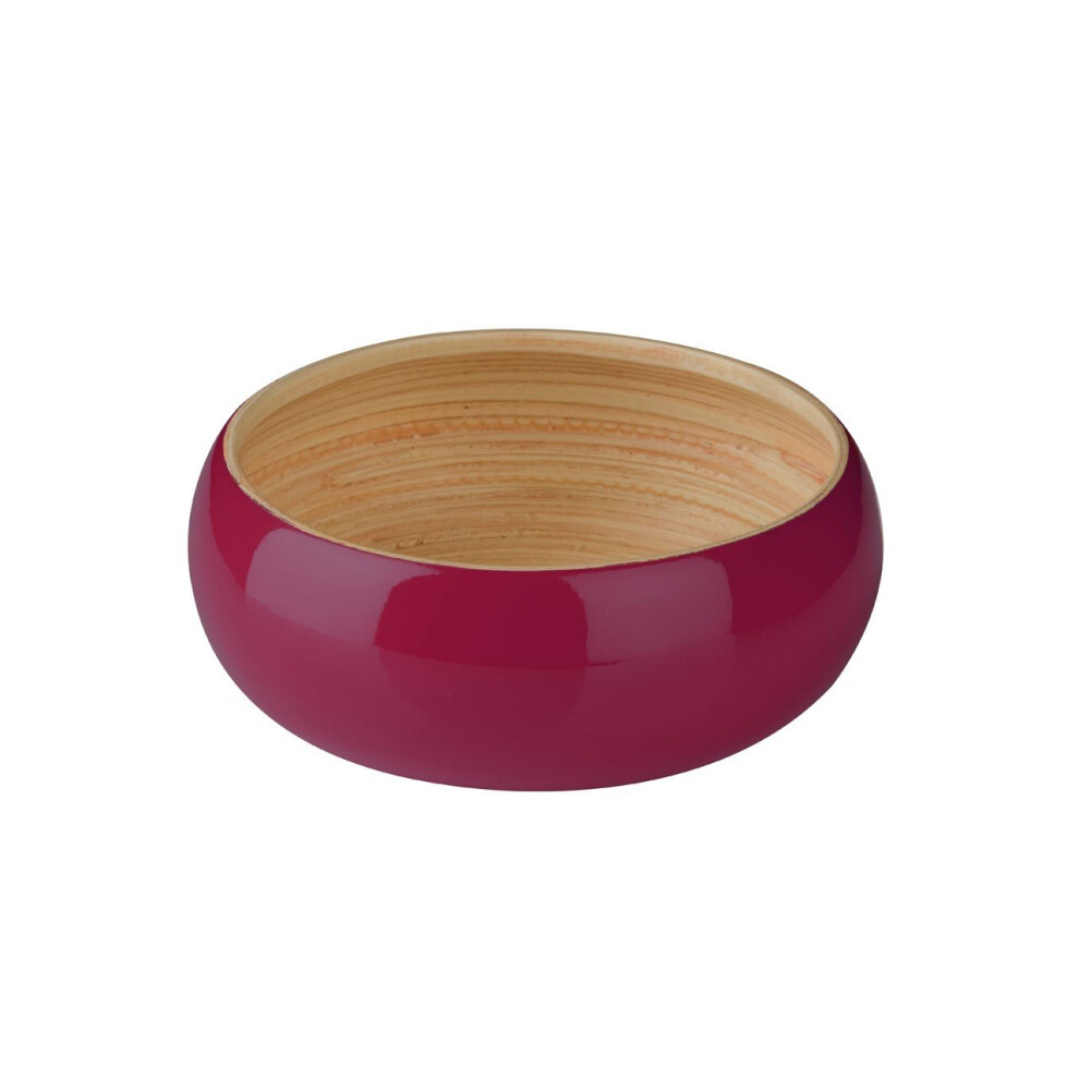 Premier Housewares Kyoto Spun Bamboo Bowl, Raspberry