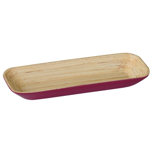Premier Housewares Kyoto Spun Bamboo Tray, Raspberry