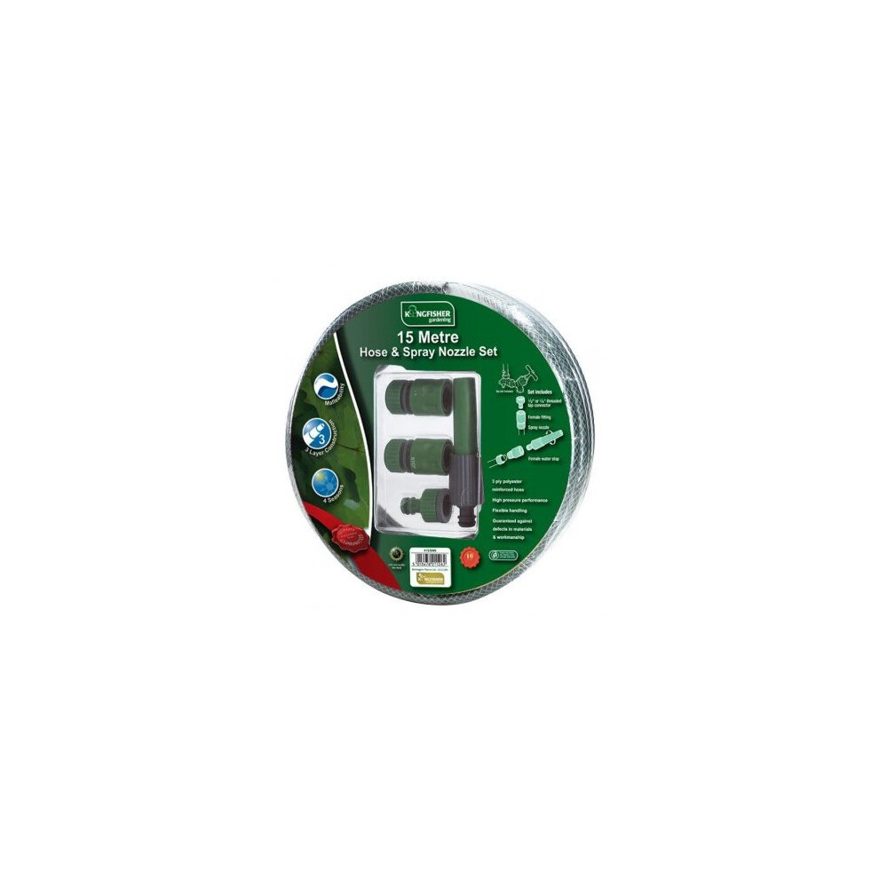 Kingfisher 15 Metre Hose Spray Nozzle Set