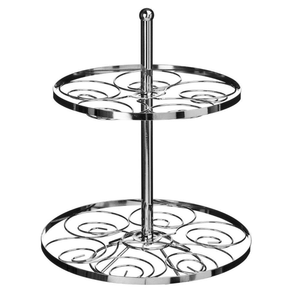Swirl 2-Tier Cake Stand - Chrome
