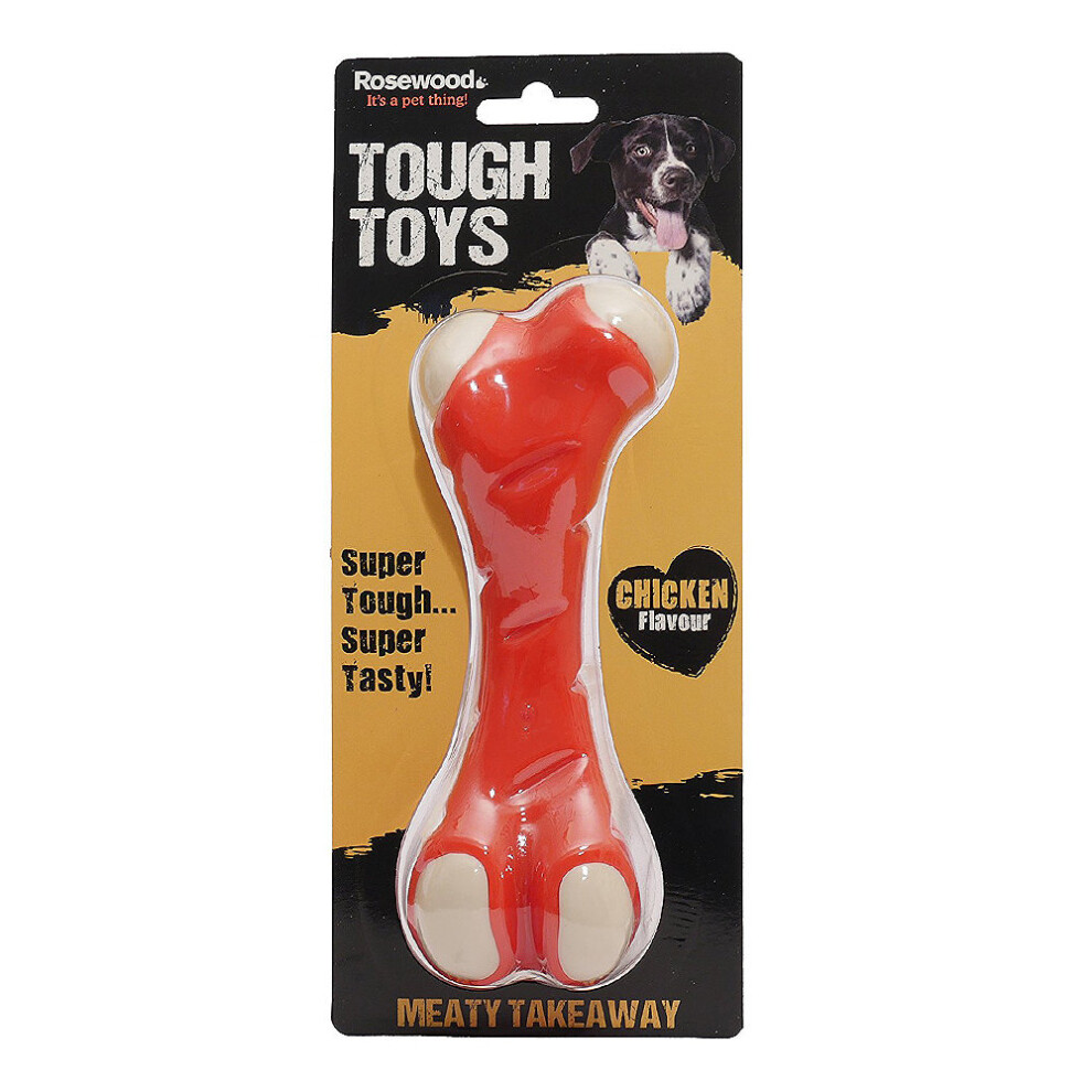 Rosewood Tough Toys Meaty Chicken Takeaway Bone Large Dog Toy