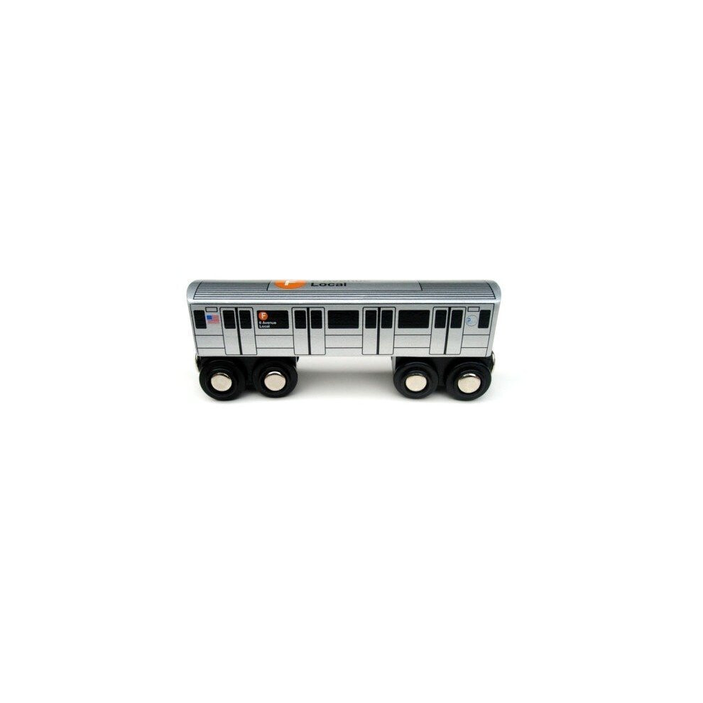 MUNI PALS Munipals New York City Subway Wooden Railway (B Division) F Train/6 Avenue Local-Child Safe and Tested Wood Toy Train