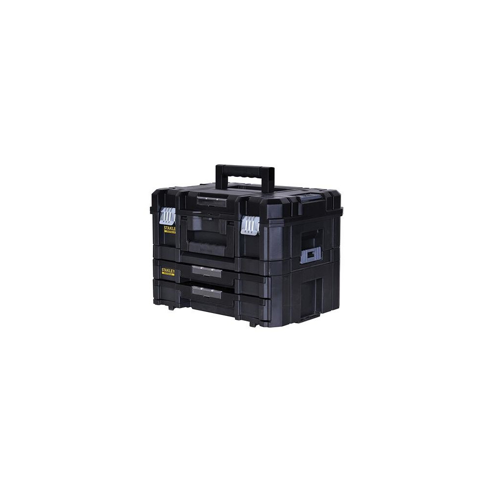 Stanley FatMax Tstak Combination Toolbox - 21.5 L Includes Box with 2 Drawers and Metal Clips - Pack of 1 - FMST1-71981