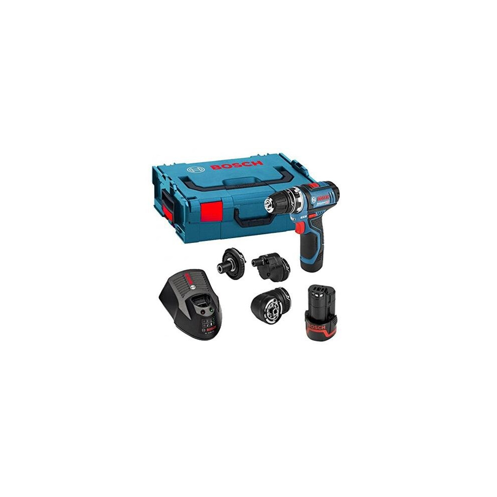 Bosch Professional GSR 12V-15 FC Cordless Drill Driver Set with Two 12 V 2.0 Ah Lithium-Ion Batteries - L-Boxx