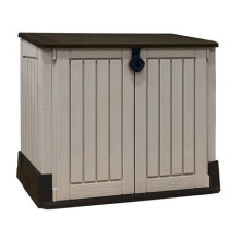 Keter Store It Out Midi Weather-Resistant Outdoor Plastic Garden Storage Shed 130 x 74 x 110 cm - Beige/Brown