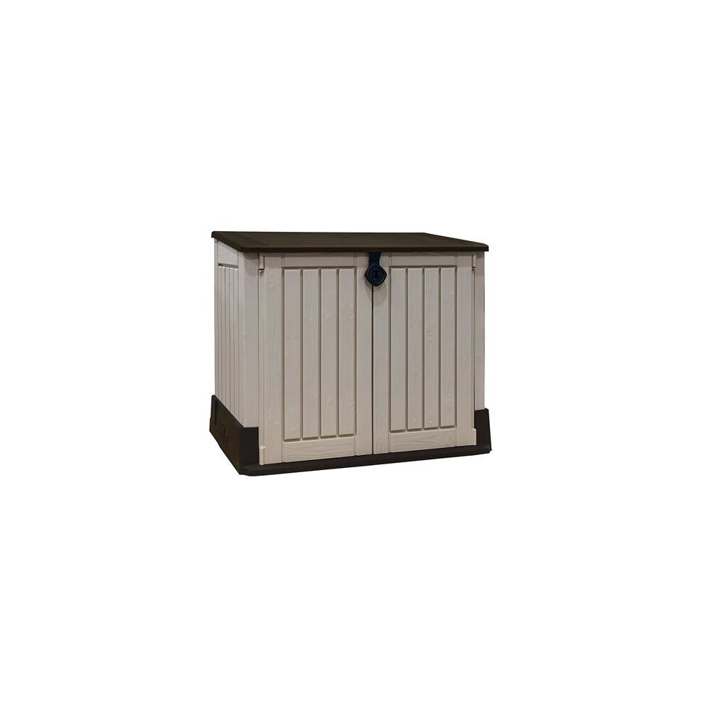 Keter Store It Out Midi Outdoor Plastic Garden Storage Shed, 130 x 74 x 110 cm - Beige/Brown