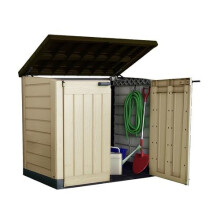 Keter Store It Out Max Outdoor Plastic Garden Storage Shed, 145.5 x 82 x 125 cm - Beige/Brown
