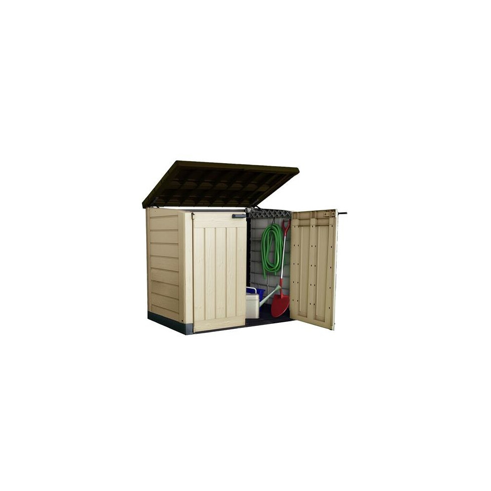 Keter Store It Out Max Outdoor Plastic Garden Storage Shed, 145.5 x 82 x 125 cm - Beige/Brown