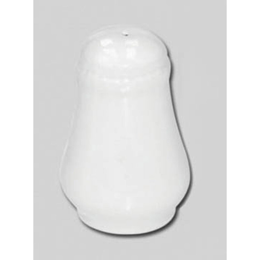 Embossed Porcelain Salt Shaker, White