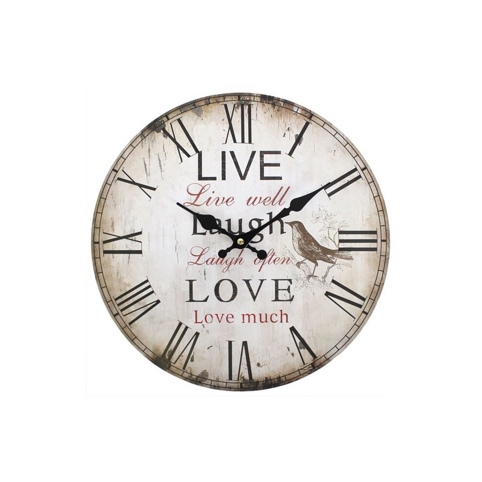 Rustic Effect Live Well, Laugh Often, Love Much Wall Clock