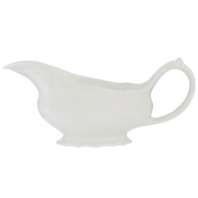 Embossed Porcelain Sauce Server, White