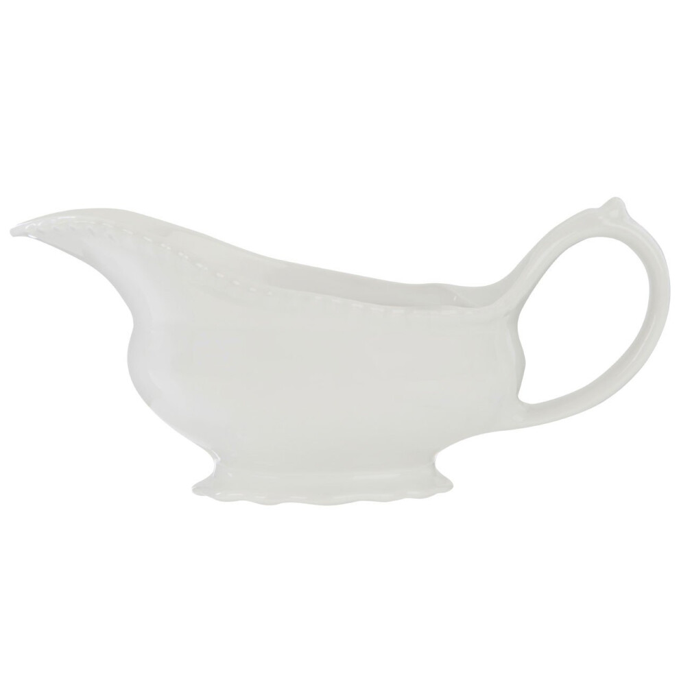 Premier Housewares Embossed Porcelain Sauce Server, White