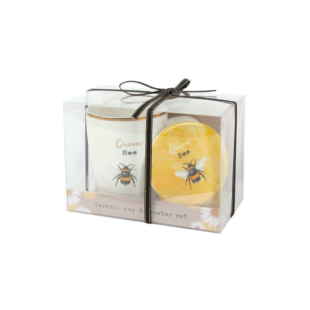 Something Different Queen Bee Ceramic Mug And Coaster Set