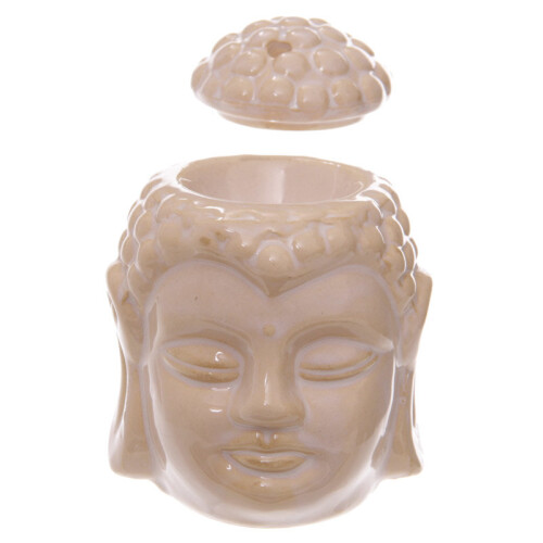 Ceramic Buddha Head Design Crackle Glazed Oil Burner 2