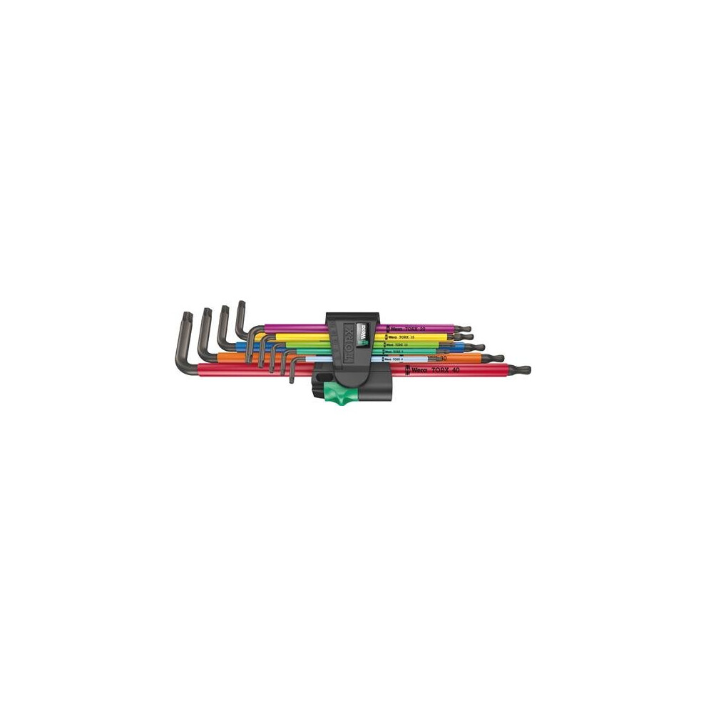 Wera 05024480001 967 XL Torx Holding Function Laser Long L-Key Set, Multi-Colour, TX 8-40